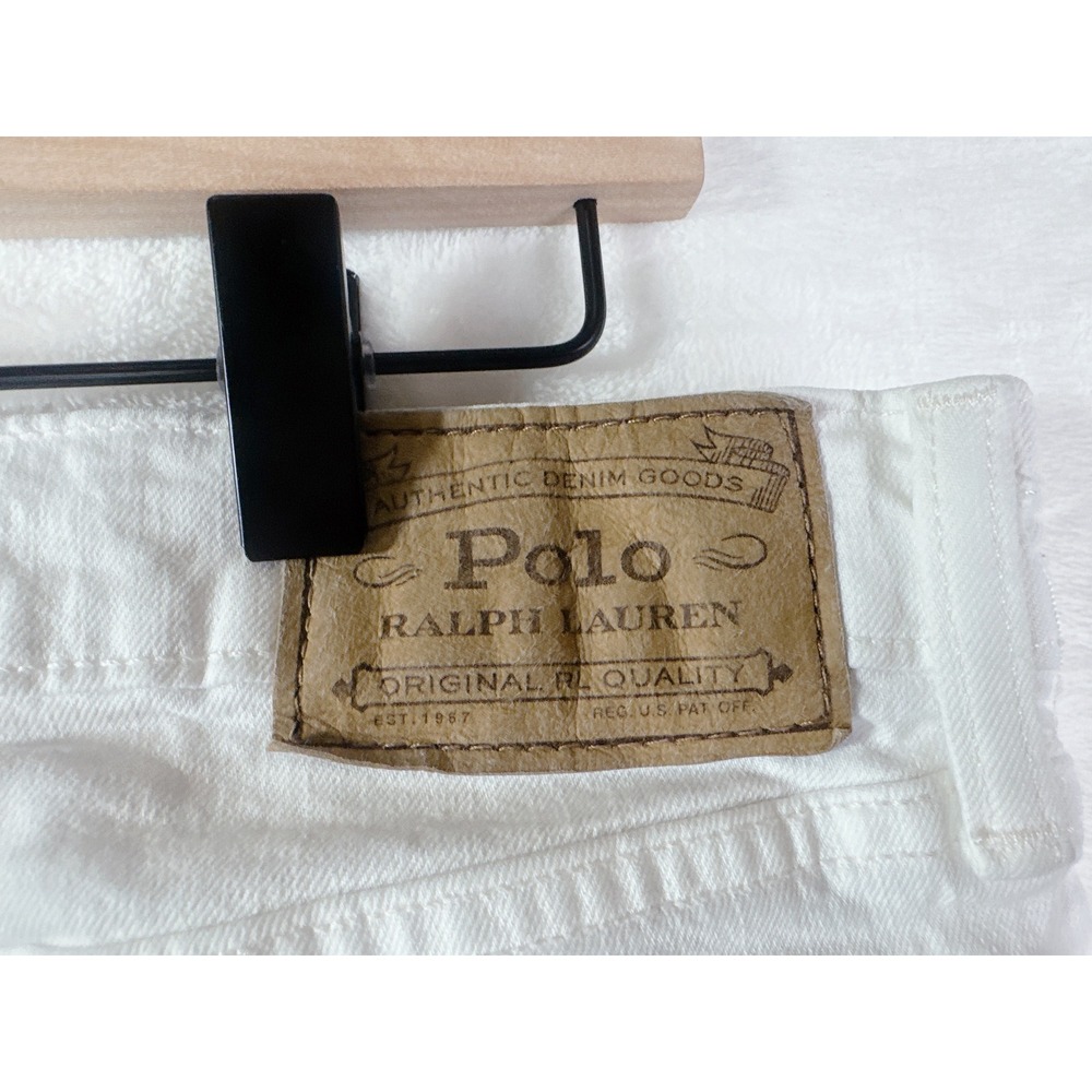 Polo Ralph Lauren Varick Slim Straight White Denim Jeans Mens 34/34 Slim Fit - Picture 9 of 16